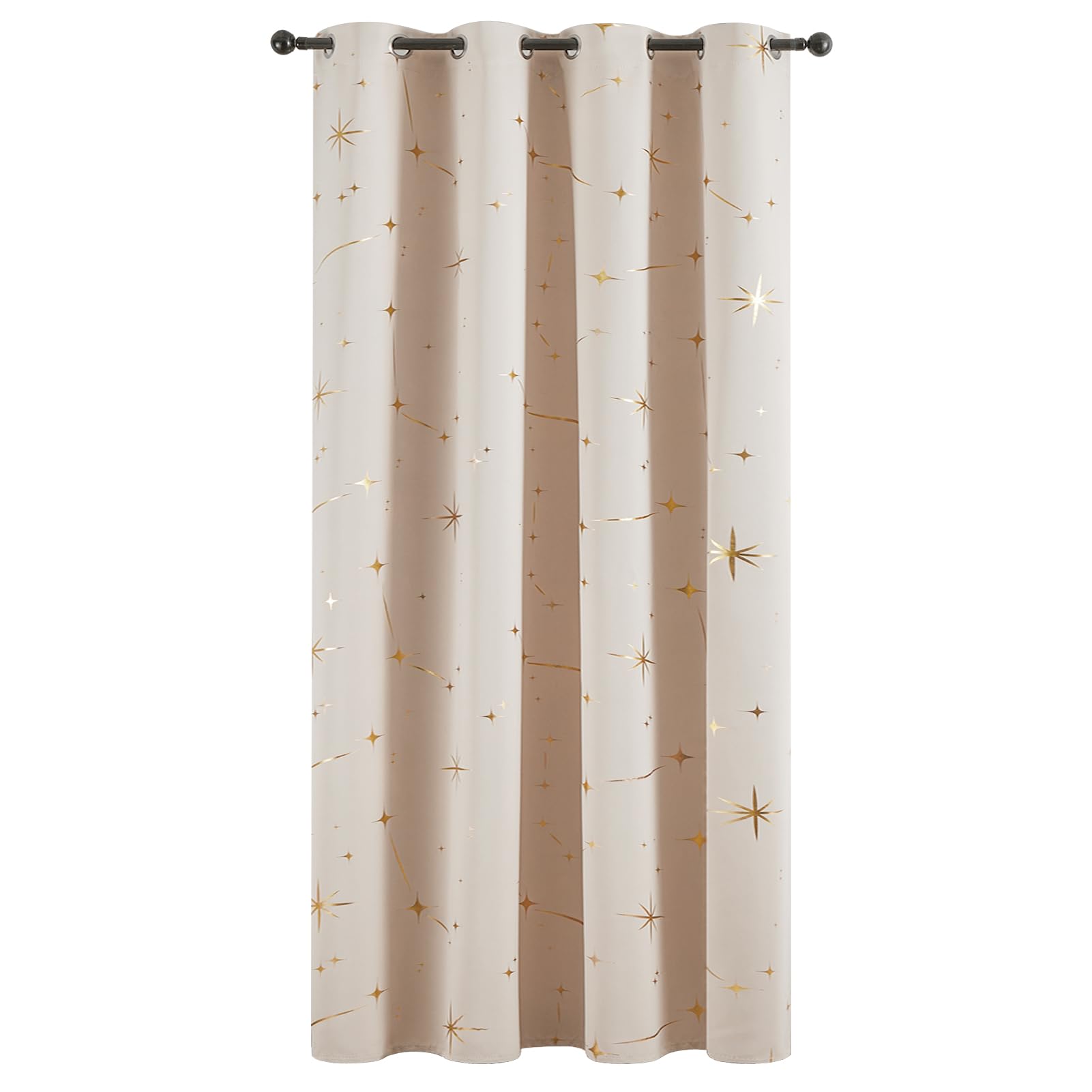 

Topfinel Норен Перегородка для комнаты Теплоизоляционная Блэкаут Штора со Звездным узором и фольгой 150см Шириной x 180см Люверсы Натяжная Перегородка Дверь Штора для приватности для бежевый