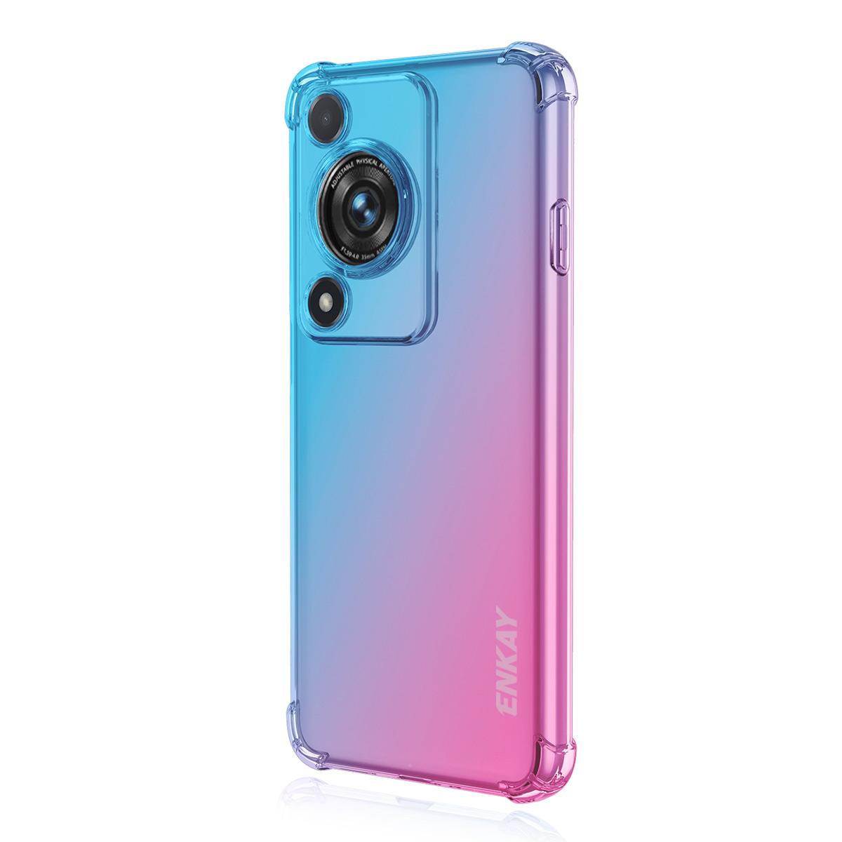 

For Huawei Enjoy 70/Huawei nova Y72 4G TPU Case ENKAY Thickened Four Corner Drop-proof Phone Back Cover Blue/Pink