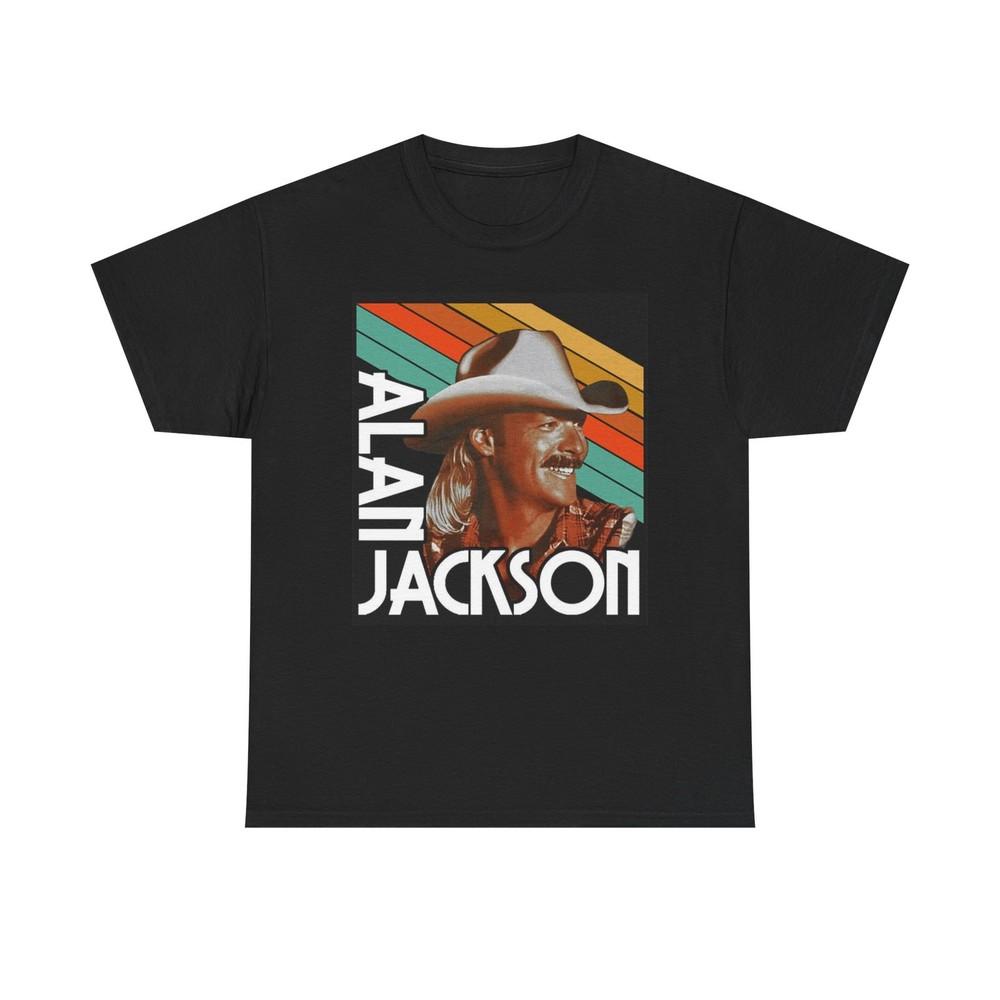 T-shirt Grafica Alan Jackson Vintage Country Album Unisex Cotone Pesante Maglietta Unisex