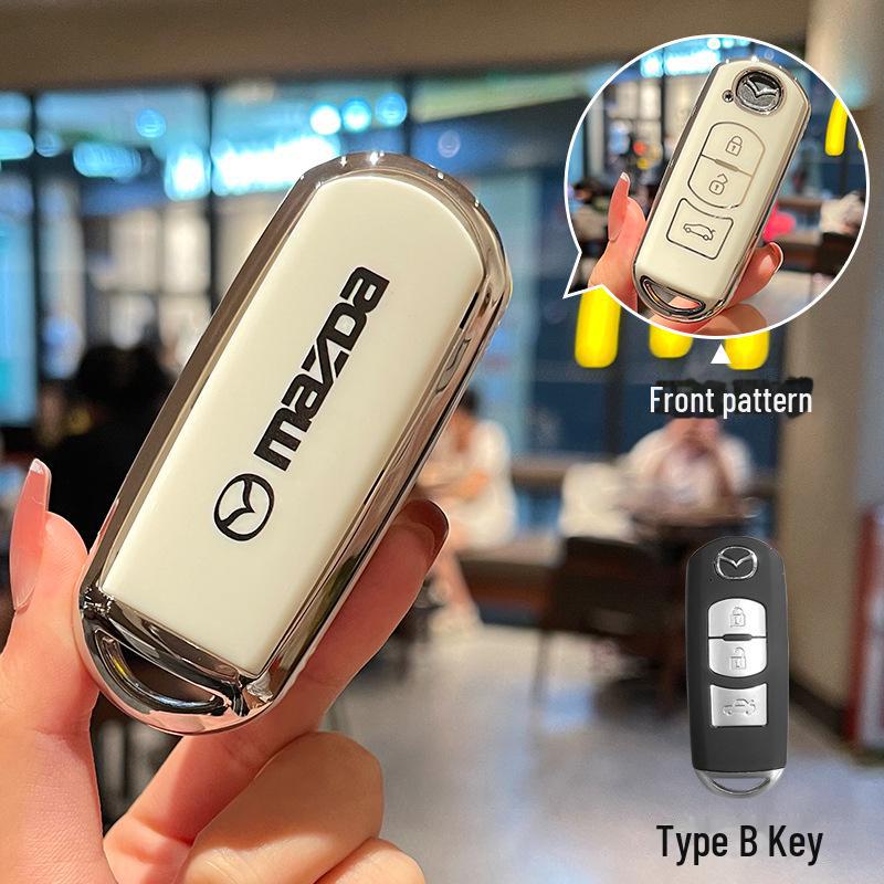 Kryt klíče Mazda pro 3/CX-4/CX-5/Atez/CX-30 - Plný ochranný kryt z TPU s přezkou