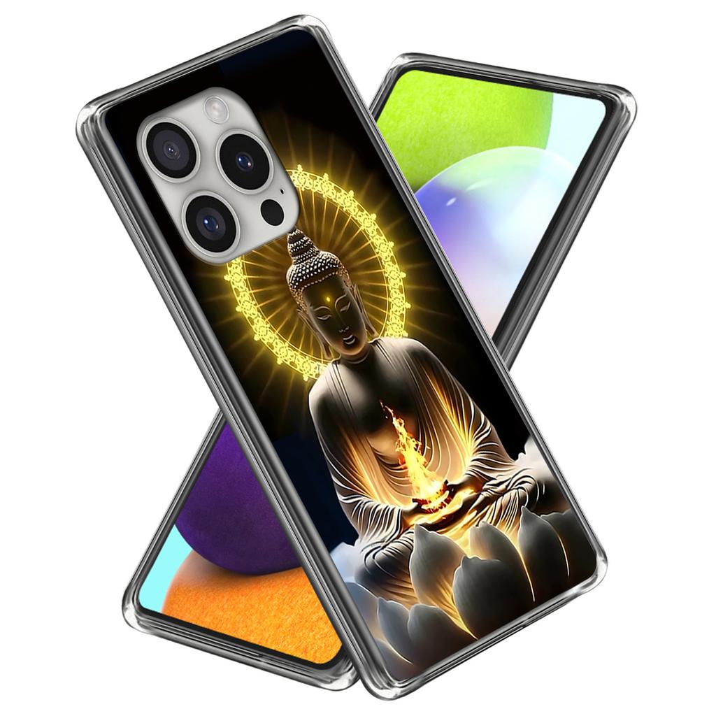 For iPhone 16 Pro Case Shock-Absorbent TPU Pattern Printed Phone Cover