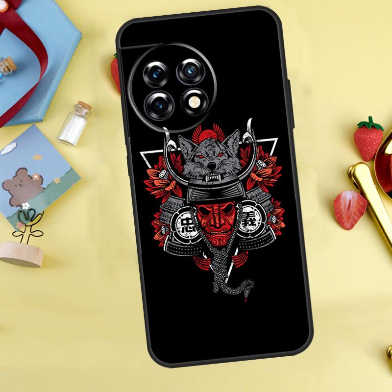 Samurai Oni Mask Case For OnePlus Nord 5 CE 2 3 4 Lite N20 N30 OnePlus 10T 12R 13R 13T 10 11 12 13 15 Cover