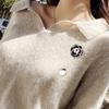 New Fashion Sweater Brooch Rose Flower Corsage Camellia Long Needle Pin Girl Women Shawl Shirt Collar Brooch Pins Accessories