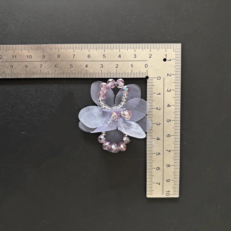 10Pcs Beaded Mesh Flower Patches Sew On Applique DIY Dress Bag Hat Clothing Decorative Accessorie Material Patches