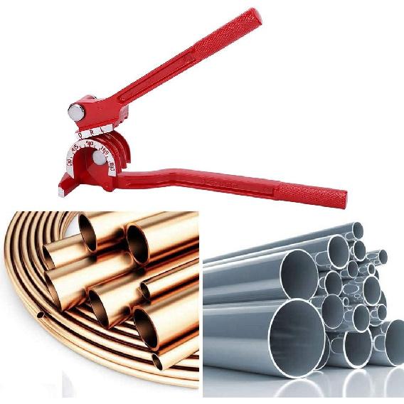 Rohrbieger, 180° Rohrbieger 3-Nuten 1/4'' 5/16'' 3/8'' Handheld Schlauchbieger Aluminium Kupferrohr Biege-Winkelwerkzeug