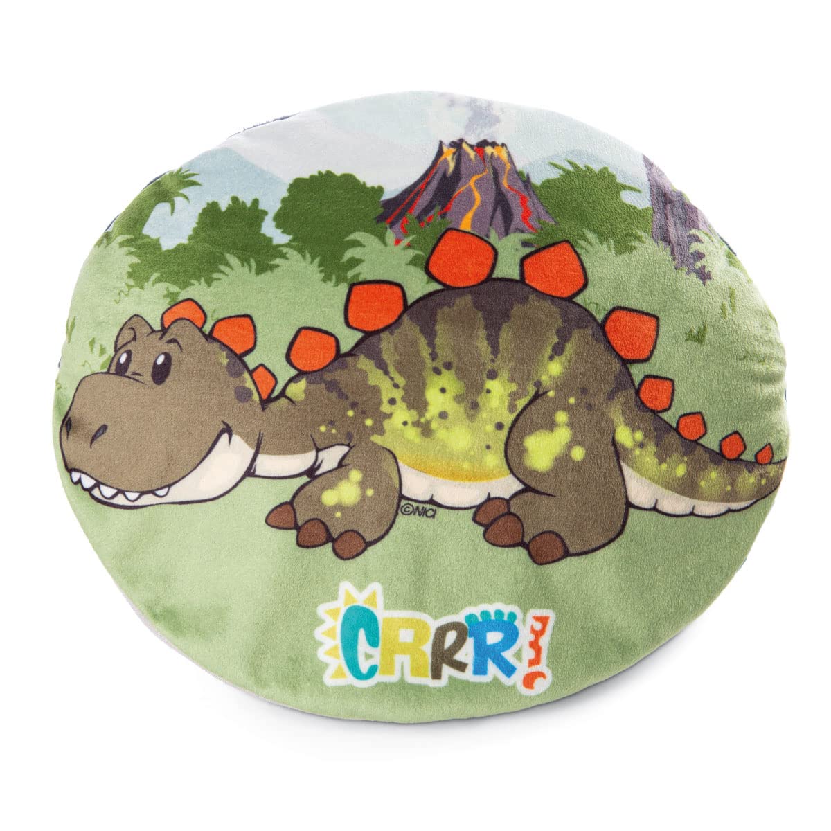 

NICI Plush Dino Reversible Round Cushion Fosilly 32cm x 26cm