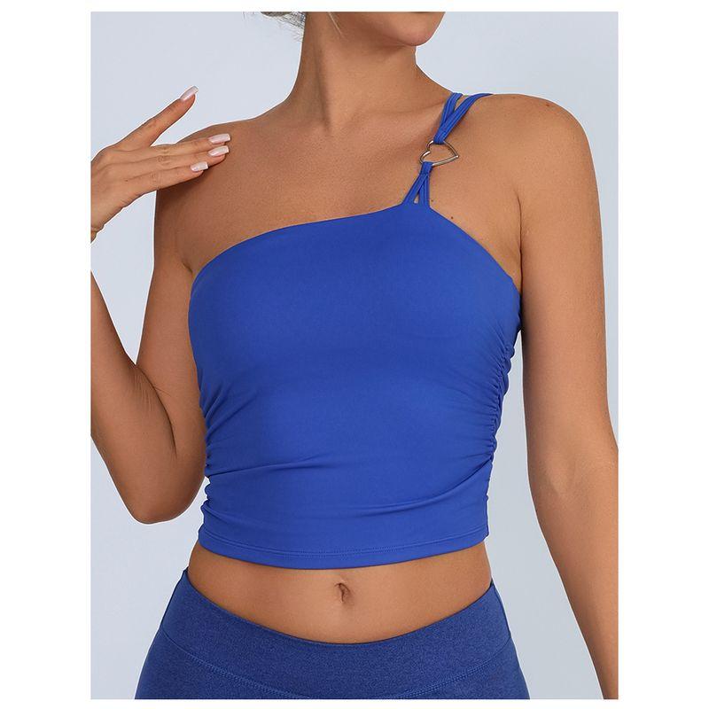 Foreign Trade New Belt Chest Pad Cross-Border Sports Fitness Quick-Drying Vest Women Running Shoulder Tube Top Yoga Clothes Wrap-around Top