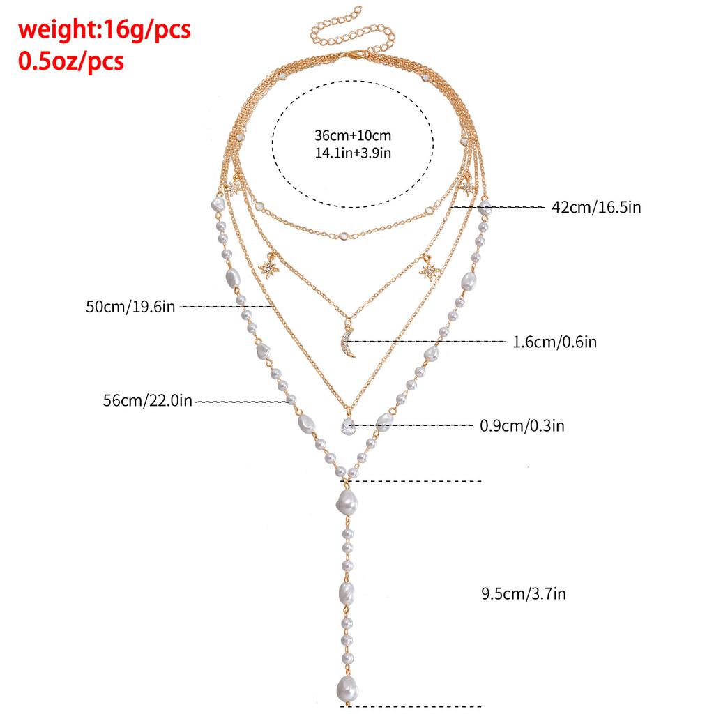 Multi-layer Bright Baroque Imitation Heart-shaped Pearl Neck Chain Necklace for Women, Cold Wind Sweater Chain