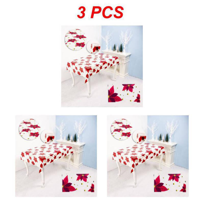 Christmas Printed Tablecloth Creative Pvc Christmas Table Tablecloth Christmas Tabletop Disposable Tablecloth
