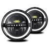 2 Pack Round LED Headlights, 7 Inch Headlamps with White High Low Beam, Amber Turn Signal, DRL, for Cars, Trucks,