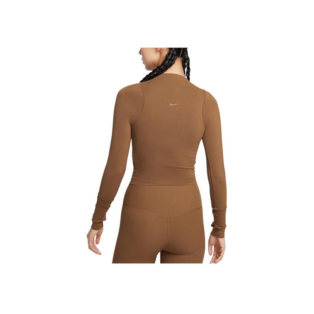 Nike Zenvy Breathable Moisture-Wicking Quick-Dry Soft Lightweight Solid Color Crew Neck Casual Long Sleeve T-Shirt Women Tops FN3023-281
