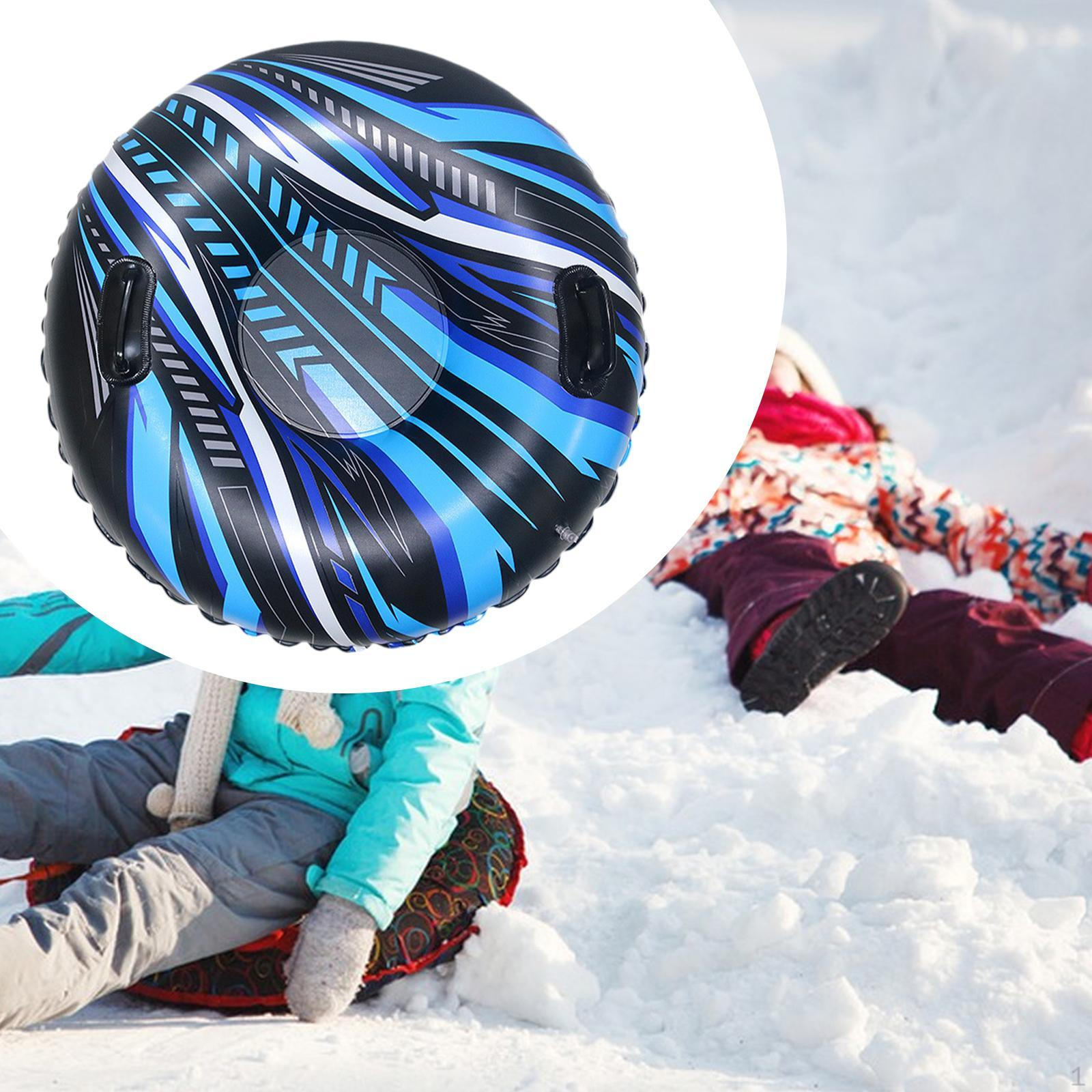 

Надувной снежный батут 32,7 дюйма с ручками для семейного отдыха на свежем воздухе Blue Black