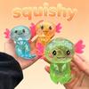 Colorful Axolotl Maltose Fidget Toy - Stretchy Salamander Squishy Anti-Anxiety Gift