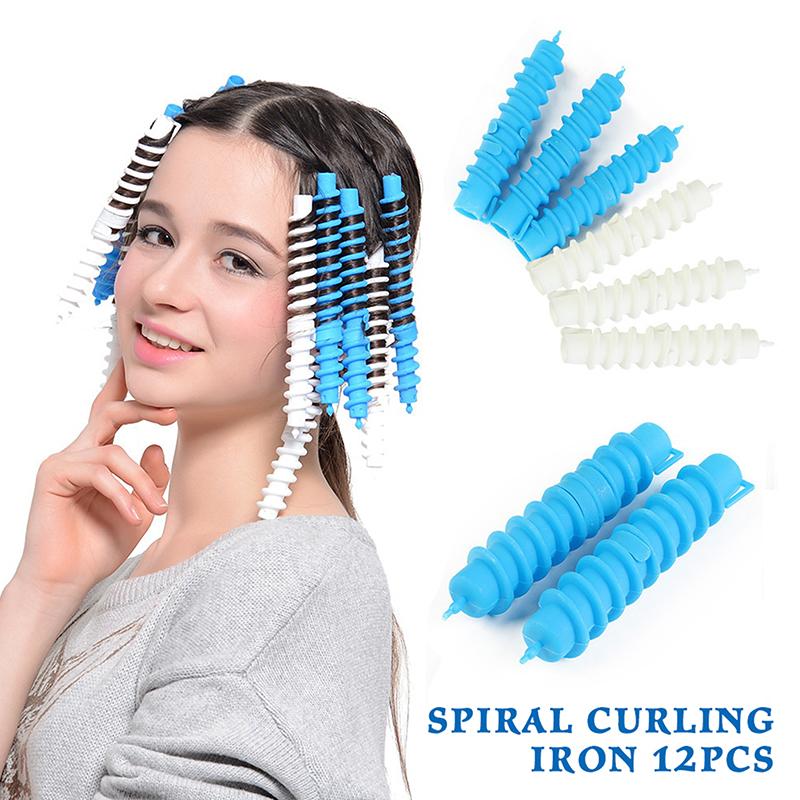 12Pcs Set Multi Hair Perm Rods Long Short Spiral Hair Curler Roller Hair Perm Rods Cold Perm Bar Hairdressing Styling Tool