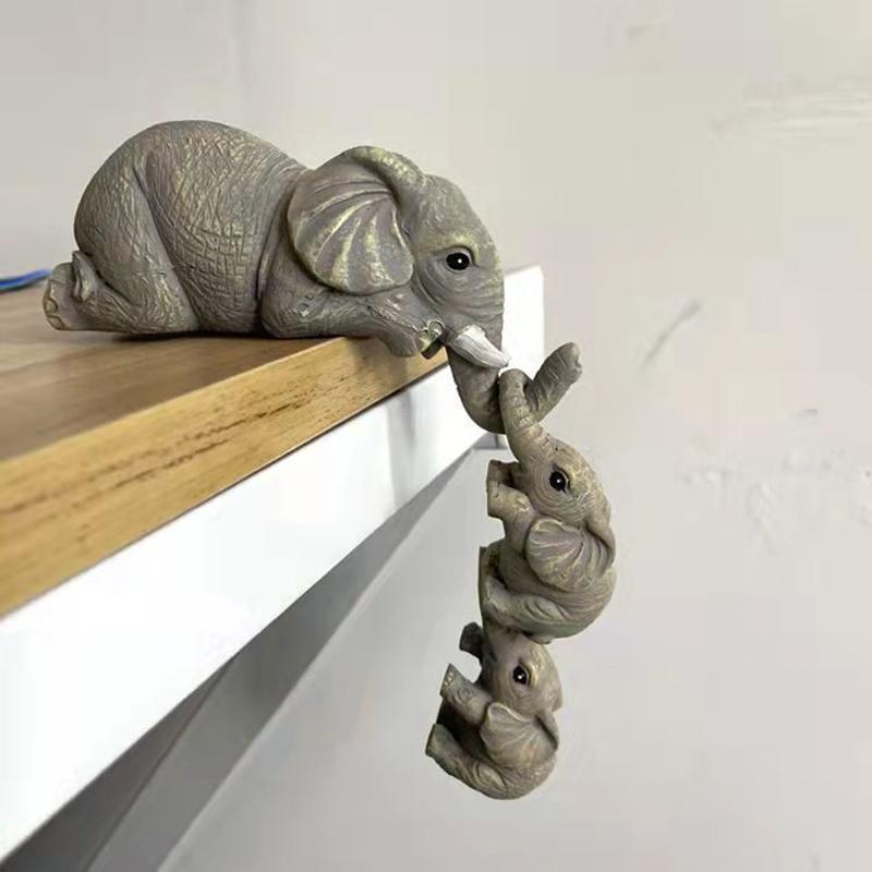 Mother And Child Elephant Hanging Elephant Three Piece Set Resin Home Decor Crafts Decoration