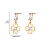 New cross shell hollow pearl earrings niche open stud earrings stainless steel k gold plated