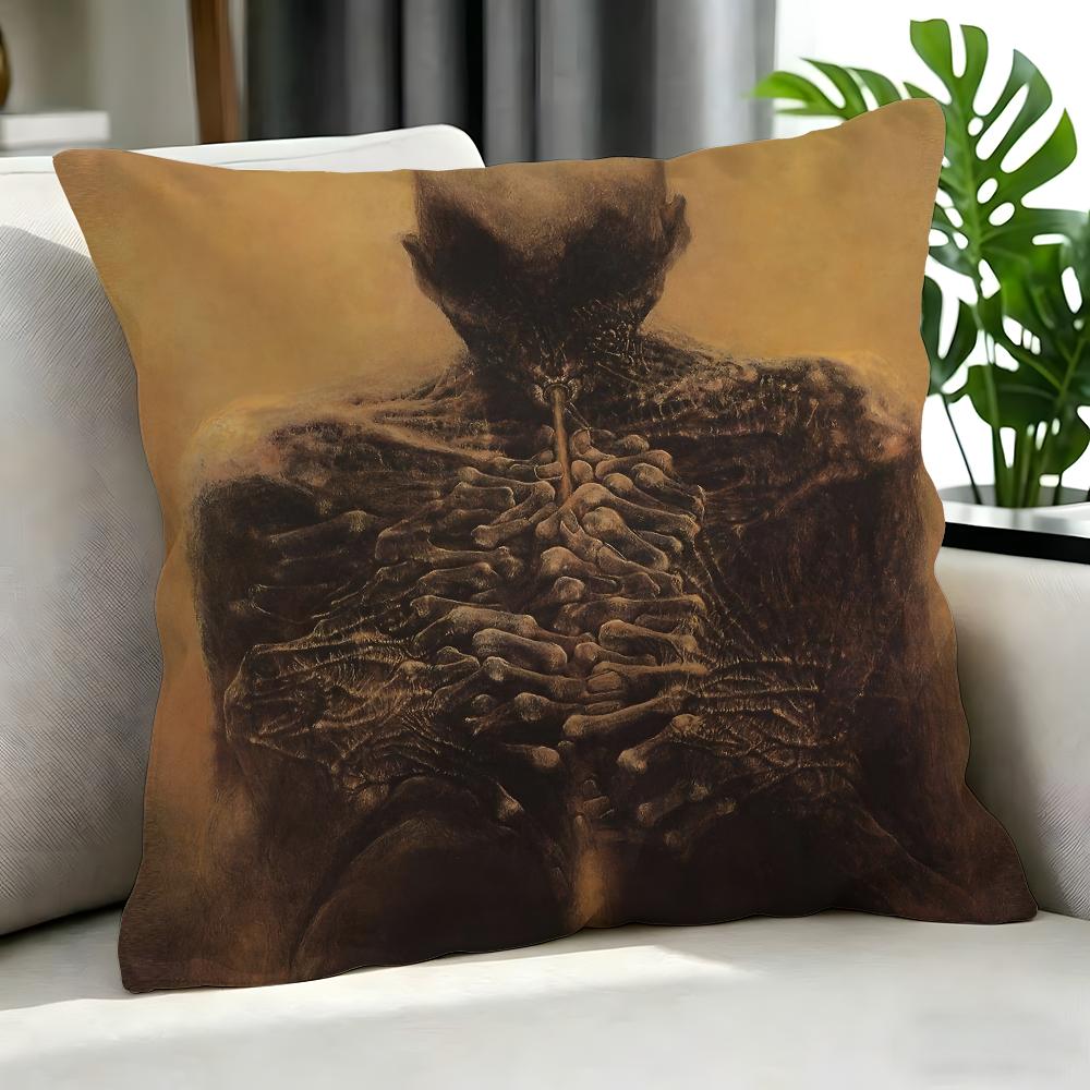 Art ZZdzislaw Beksinskied Cushion Cover Cushion Cover Set Pcs x x x Pillowcase Decorative Sofa Home Decor