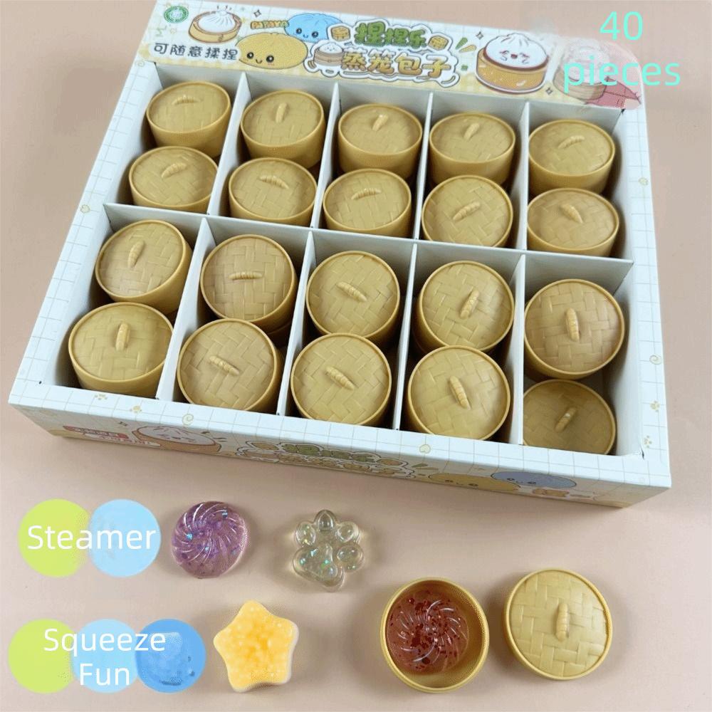 Soft Cute Squishy Crystal Bun Food Shape Fidget Sensory Toy Mini Dumplings Squishy Children Gift