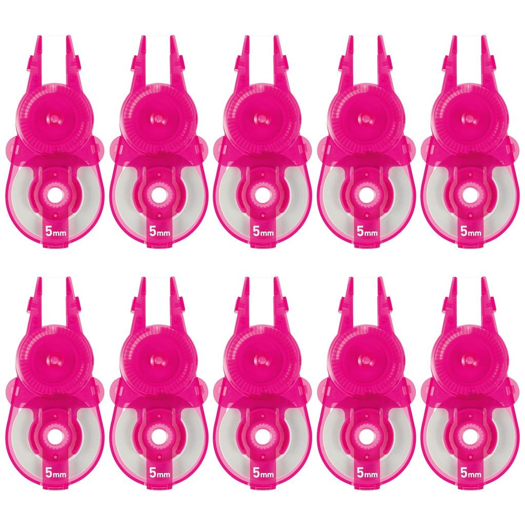 Plus Correction Tape Whiper Slide 5mm Pink Replacement Tapes (10-pack) 49-561
