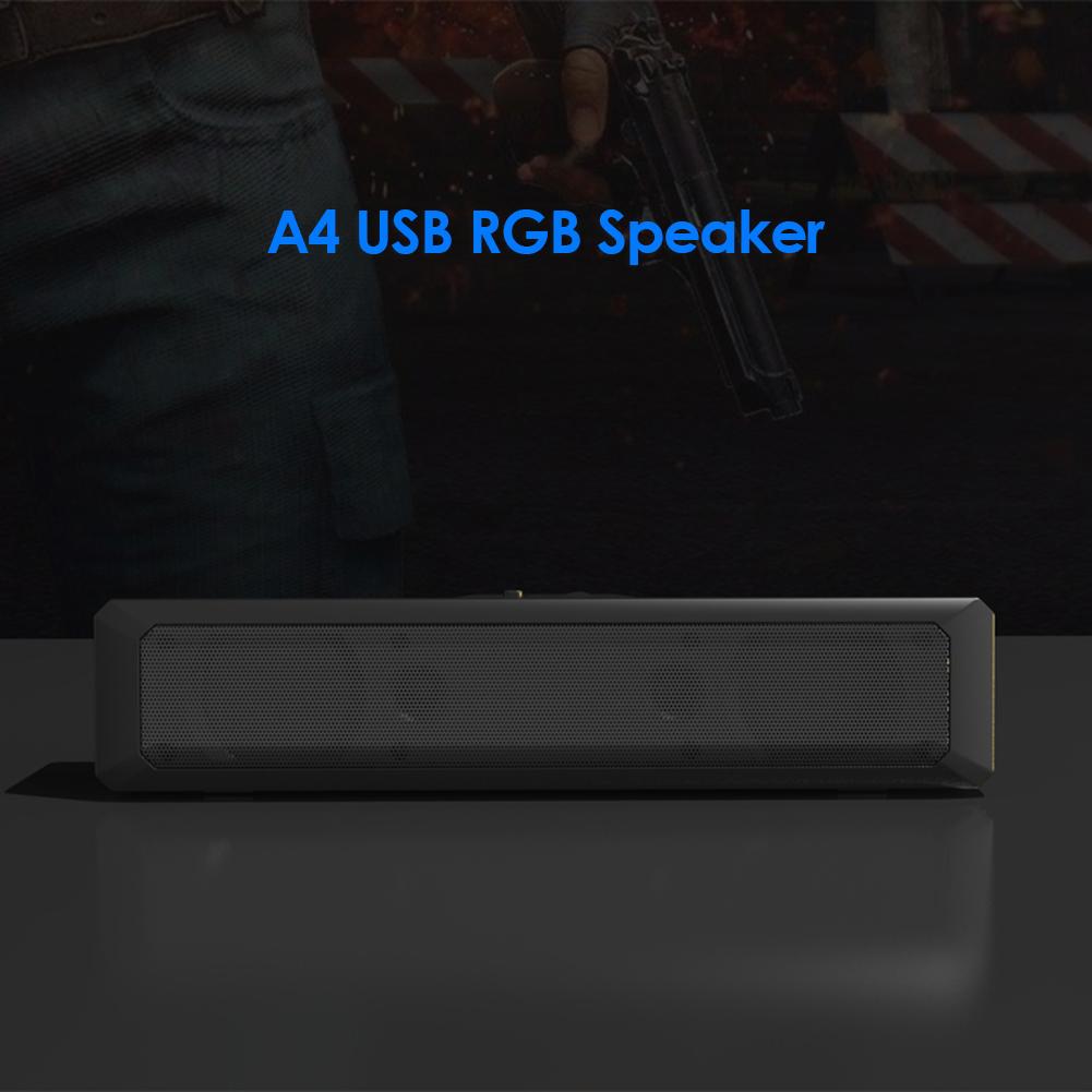 A4 6W RGB USB cu fir Difuzor puternic pentru computer Bară Stereo Subwoofer Difuzor bas Cutie de sunet surround pentru PC Teatru TV Difuzor