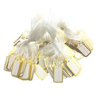 500 Stück/Set Preisschild mit Aufhängeschnur Schmuckring-Etiketten Tragbare Markierungsetiketten Display-Nachrichtenkarten Zubehör für Anhänger