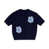 Dames Open Gewerkte Kabels Steekwerk Bloemen Poloshirt