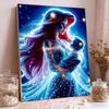 Pearl Inlaid Ariel Holding Baby Craft Painting Parent-child Theme Fantasy Starry Sky Starlight Element Handmade Art Painting
