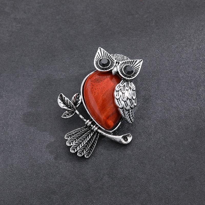 Vintage Cross Owl Crystal Stone Pendant Necklace for Men and Women - Classic Creative Design
