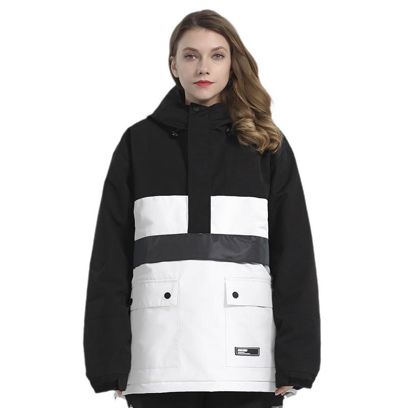 Reflective Women's Ski Suit: Warm, Waterproof, and Colorblock Design with Night Light Hoodie