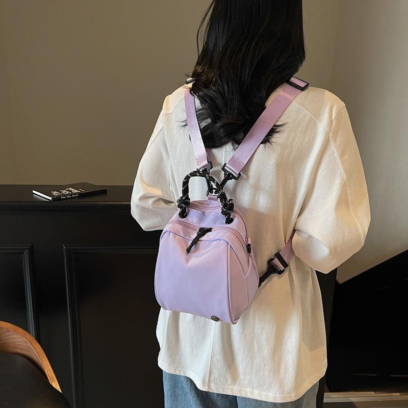 Shell Mini Backpack Versatile Commuter Cute Handheld Messenger Bag Leisure Travel Triple Bag Shoulder Bag