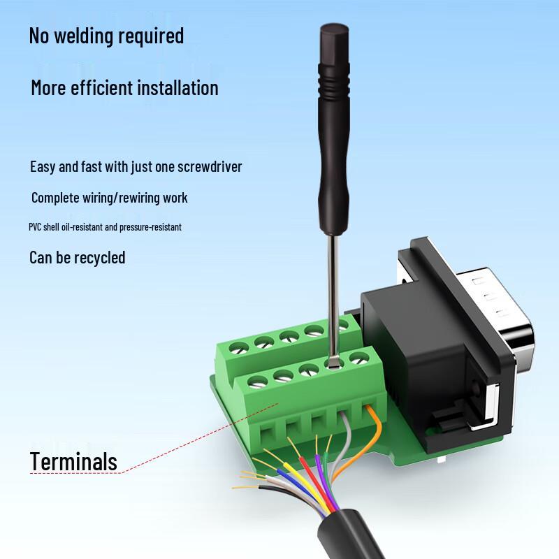 BoYang DB9 Male Solder-Free Serial Connector
