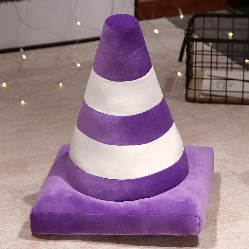 

Simulation Traffic cone Plush Pillow Innovative Roadblock Stuffed Toy Construction Cone Sign Cushion Doll Kids Boys Road Game Gift