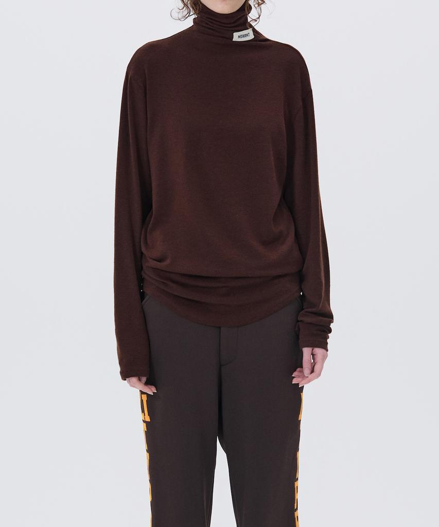 NOHANT Soft Turtleneck T-Shirt Brown