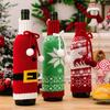3Piece Festival Snowflake Knits Wine Bottle Sleeves Wine Bottle Cover For Christmas Celebration Festival Wine Dress