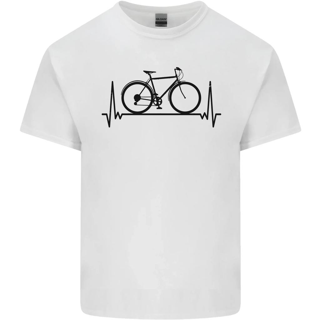 Cycling Heart Beat Bike Bicycle Cyclist ECG Kids T-Shirt Childrens