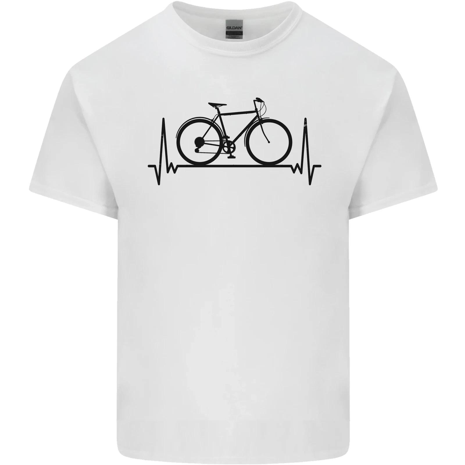 Cycling Heart Beat Bike Bicycle Cyclist ECG Kids T-Shirt Childrens M