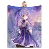 Custom Blanket Genshin Impact Yae Miko Anime-Inspired Flannel Throw Blanket Soft Warm Cozy For Couch Bed Office Travel Camping
