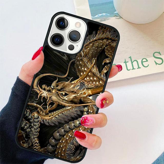 Traditional chinese Golden Dragon Phone Case Cover For iPhone 17 Air 15 16 Pro Max 14 13 12 11 Pro Max Plus