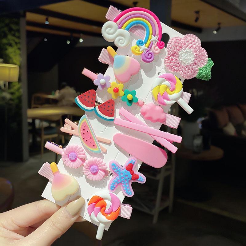 Hello Kitty 15-Piece Hair Clip Set – Cute Japanese Cartoon Hair Accessories
