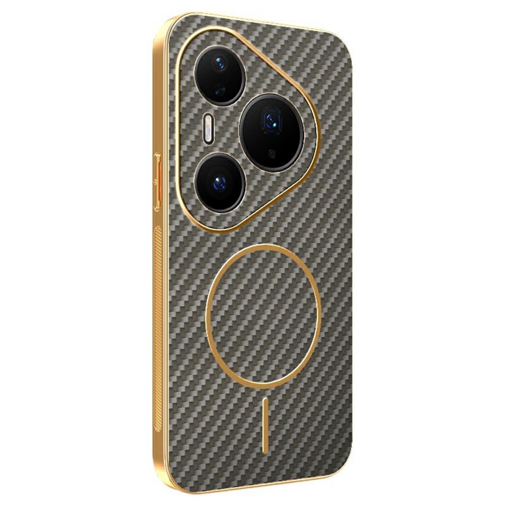 For Huawei Pura 80 Pro/80 Pro+ Phone Case Carbon Fiber Textured Electroplated TPU Back Cover