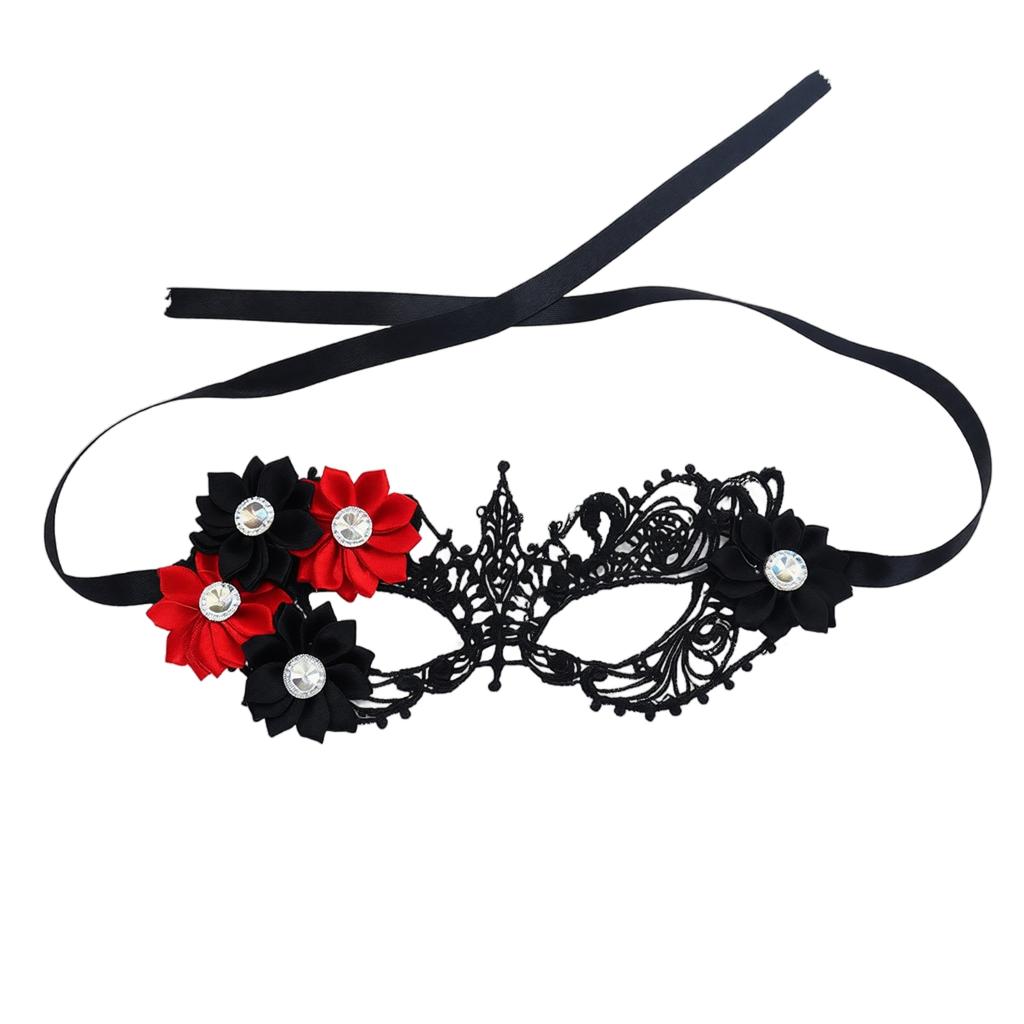 Black Lace Half Face for Women - Masquerade Eye with Sunflower Pattern for Party, Halloween, Dance - Elegant Eye Cover