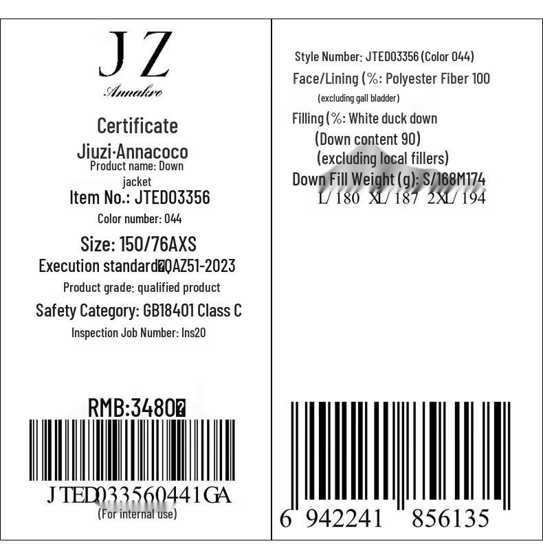 Annacoco Women's Cinch-Waist Puffy Duck Down Jacket