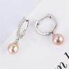 CLUCI 3 pair Authentic 925 Silver Zircon Hoop Earrings Jewelry for Women Party Sterling Silver Pearl Earring Mounting SE134SB