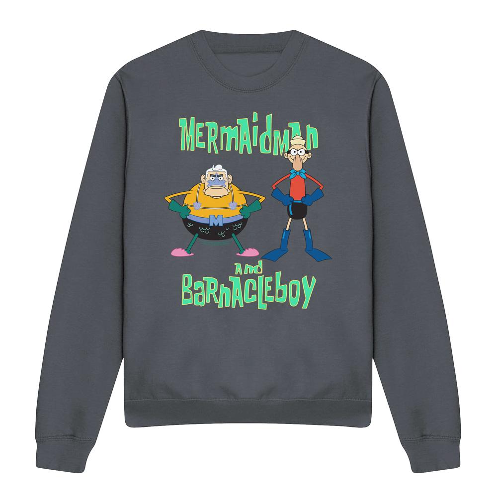 SpongeBob SquarePants Unisex Adult Mermaid Man & Barnacle Boy Sweatshirt