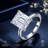 Minimalist Style S925 Stersling Silver White 5CT Emerald Cut 4-Prong Promise Ring VVS Moissanite Solitaire Ring for Women