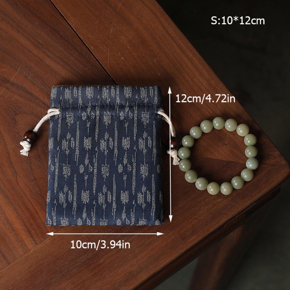 

Versatile Linen-cotton Jewelry Storage Bag Dustproof Chinese Style Drawstring Bag Portable Cord Pull Bag Cultural Playthings