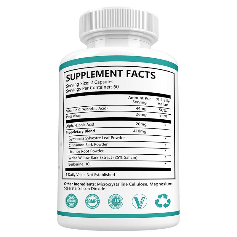 Bunkell Sugar Balance Supplement, with Gymnema, Cinnamon & Berberine, 120 Capsules