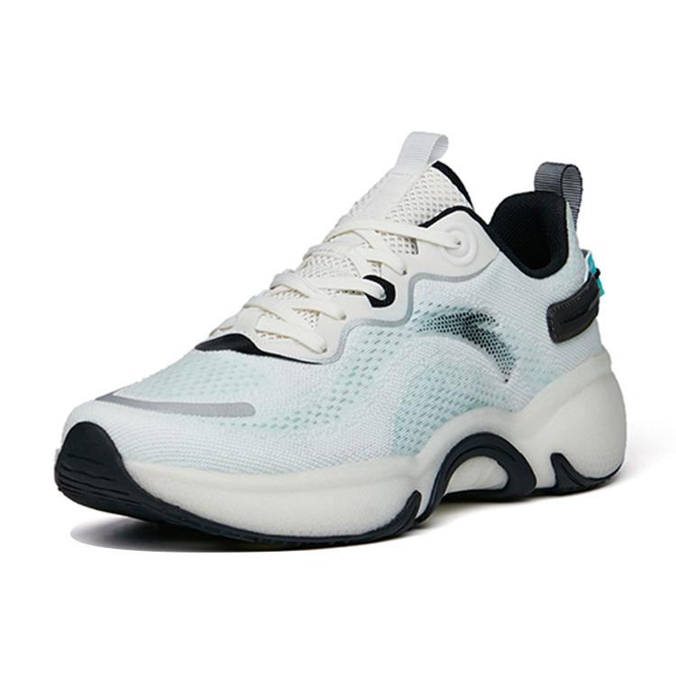 Anta Cushioning Slip Resistant Abrasion Resistant Breathable Low top Running Shoes Men's White Green Black 112225520-2