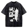 Magliette Vintage Lavate DEATH NOTE L Lawliet Stampa Grafica T-Shirt Manica Corta 100% Cotone Morbida Maglietta Abbigliamento Uomo Donna