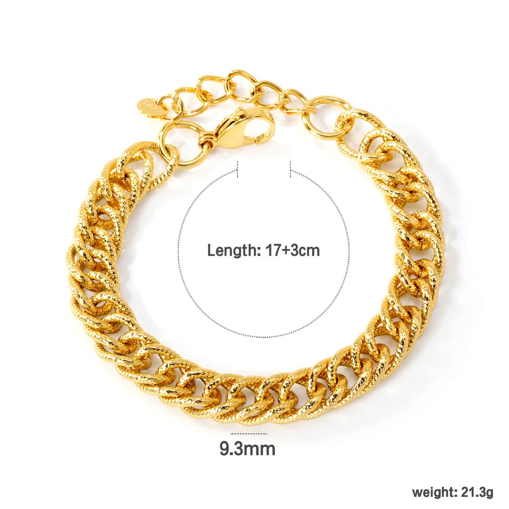 Trendy Hip-hop New Goth Unisex Fashion Bracelet Unique and Creative Irregular Stainless Steel Gold-plated Design Punk Style Gift